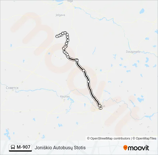 M-907 Bus Line Map
