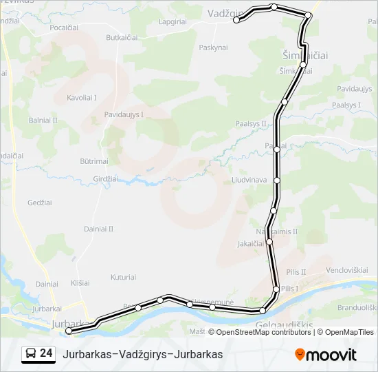 Автобус 24: карта маршрута