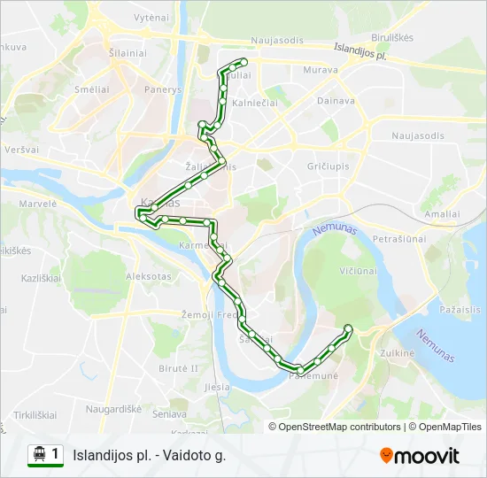 1 Trolleybus Line Map