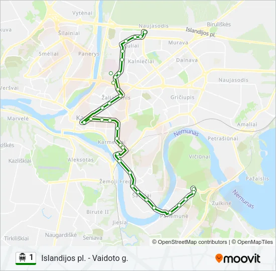 1 Trolleybus Line Map