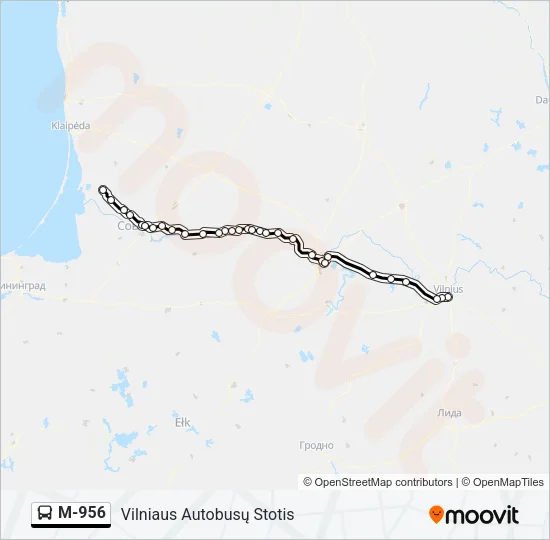 M-956 Bus Line Map