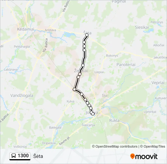 1300 Bus Line Map