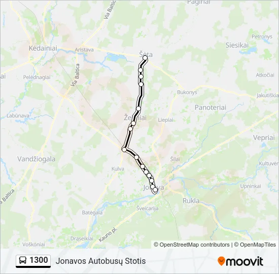 1300 Bus Line Map