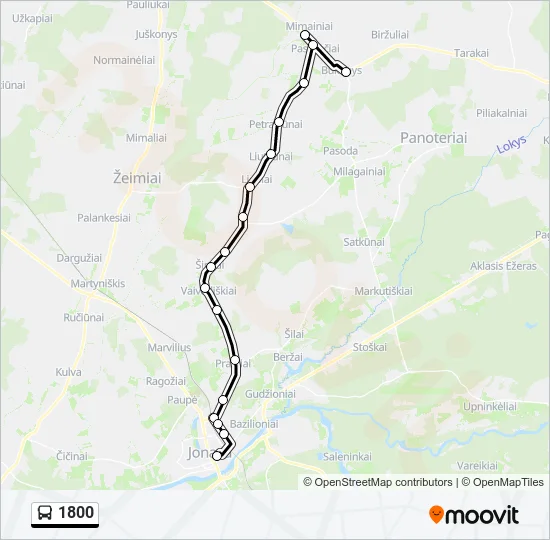 Автобус 1800: карта маршрута