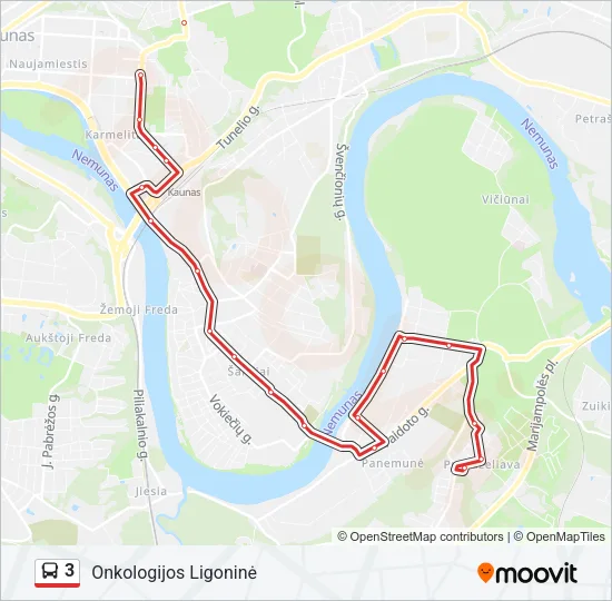 3 Bus Line Map