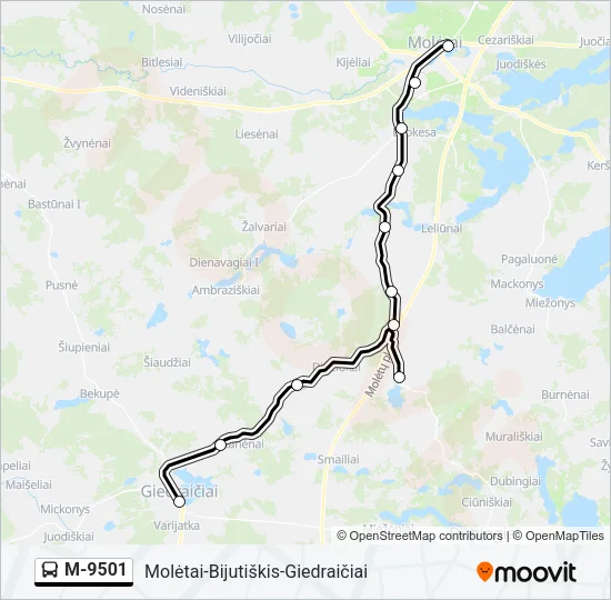 M-9501 Bus Line Map