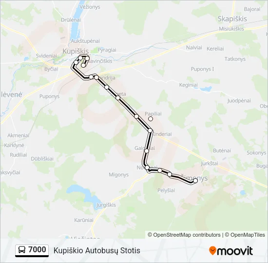 7000 Bus Line Map