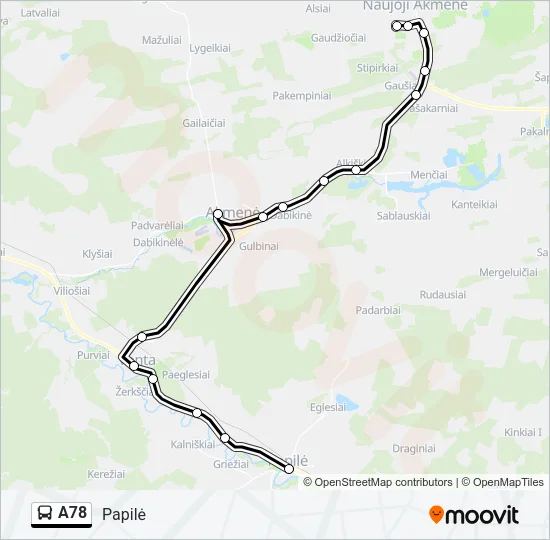 A78 Bus Line Map