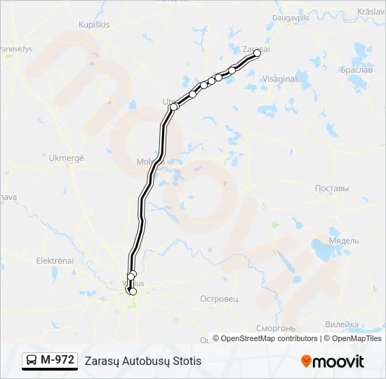 M-972 Bus Line Map