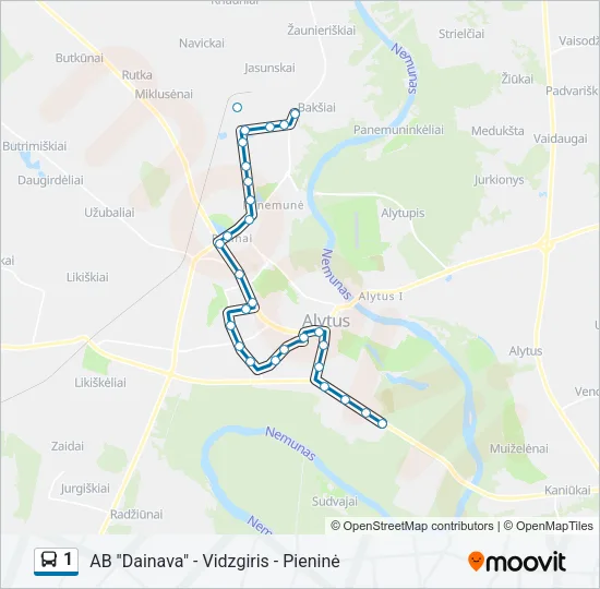 1 Bus Line Map