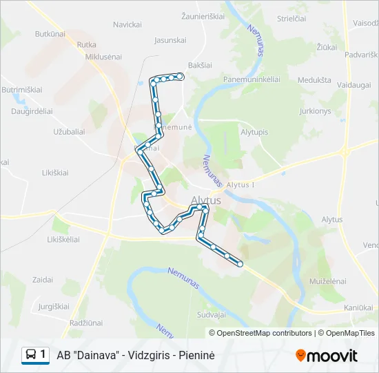 1 Bus Line Map