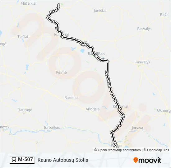 M-507 Bus Line Map