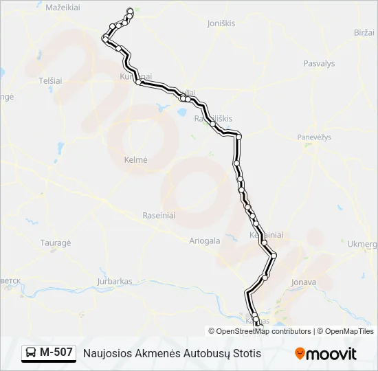 M-507 Bus Line Map