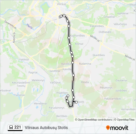 221 Bus Line Map