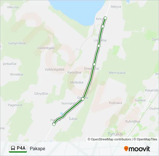 P4A Bus Line Map