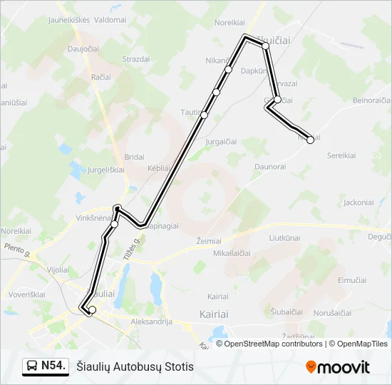 N54. Bus Line Map
