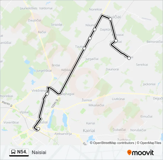 N54. Bus Line Map