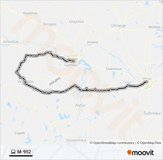 M-952 bus Line Map