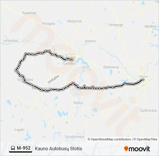 M-952 Bus Line Map