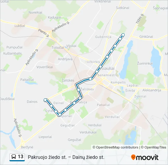 13 Bus Line Map