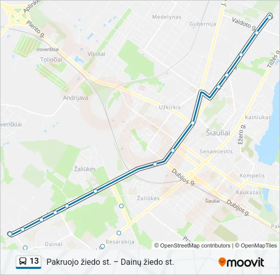 13 Bus Line Map