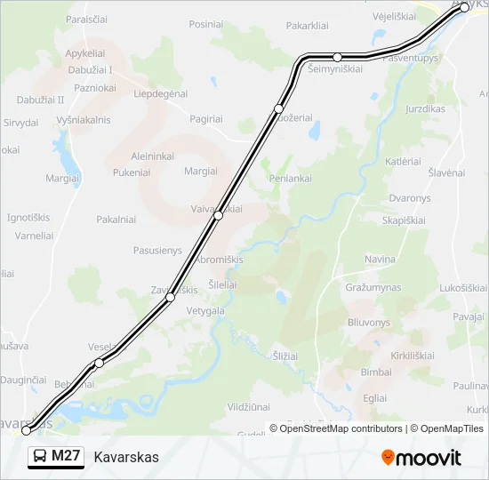 M27 Bus Line Map