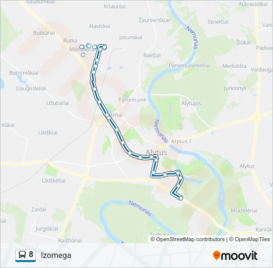 8 Bus Line Map