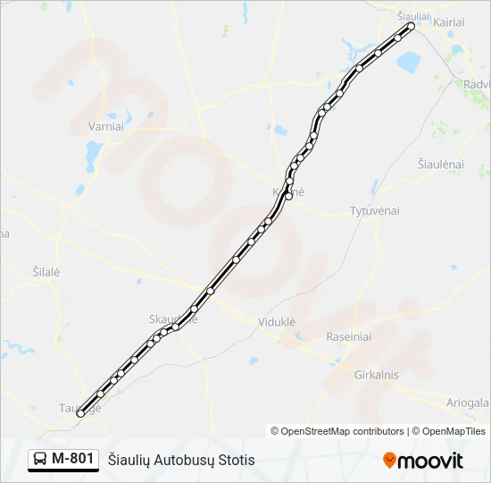 M-801 Bus Line Map