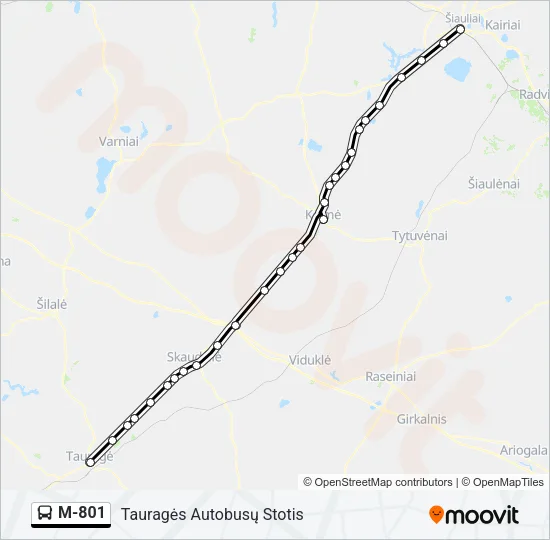 M-801 Bus Line Map