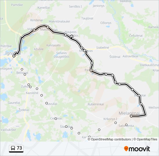 Автобус 73: карта маршрута