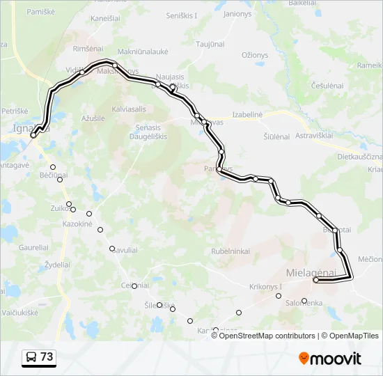 73 Bus Line Map