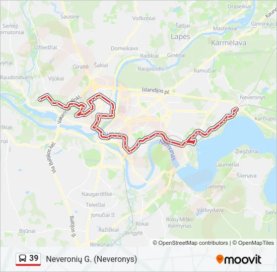 39 Bus Line Map
