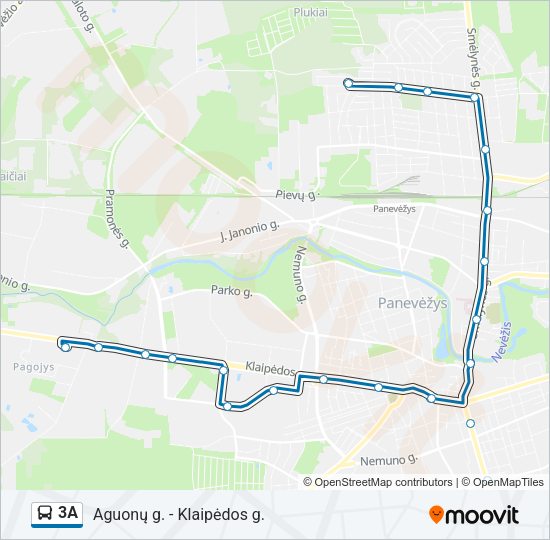 Автобус 3A: карта маршрута
