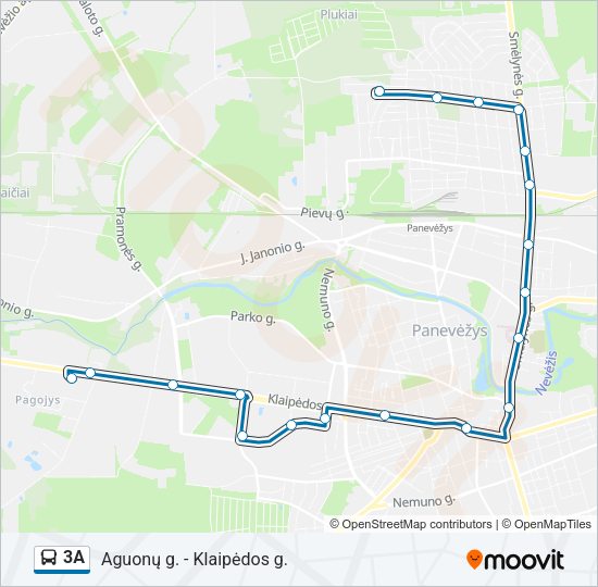 Автобус 3A: карта маршрута