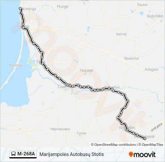 Автобус M-268A: карта маршрута