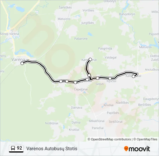 92 Bus Line Map