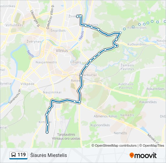 119  kelionės žemėlapis