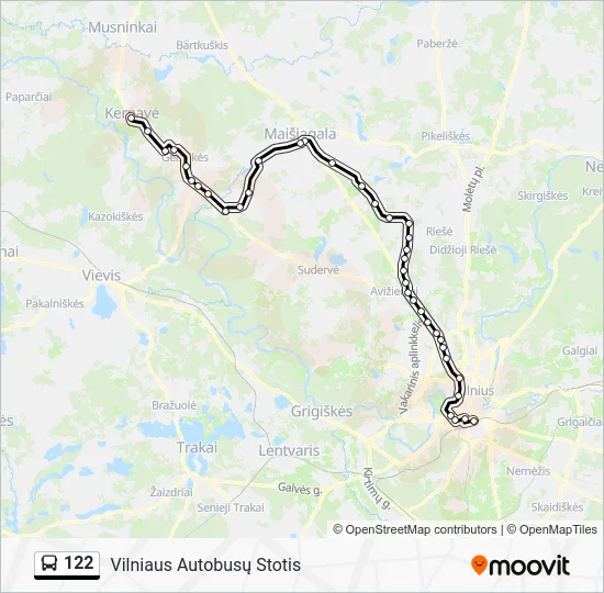 Автобус 122: карта маршрута