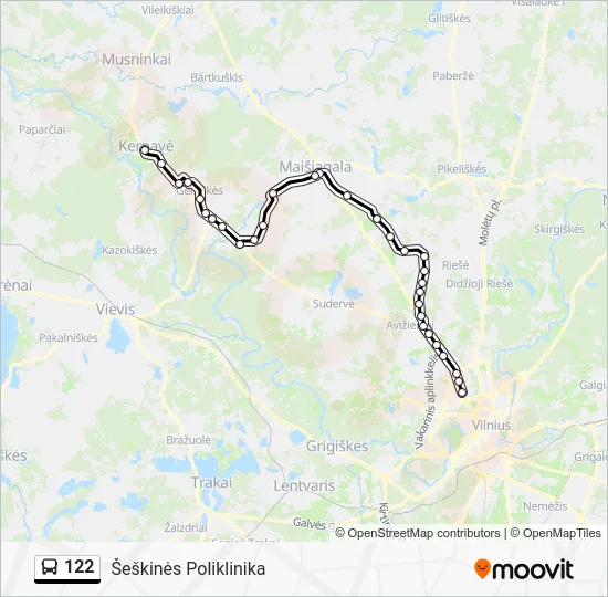 Автобус 122: карта маршрута