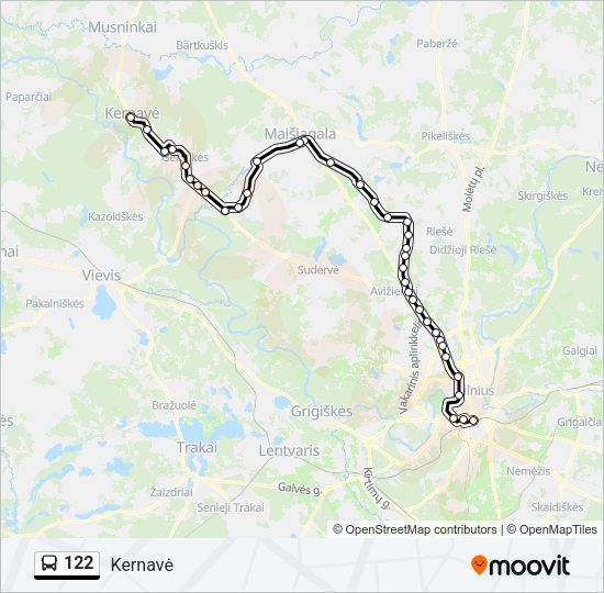 Автобус 122: карта маршрута