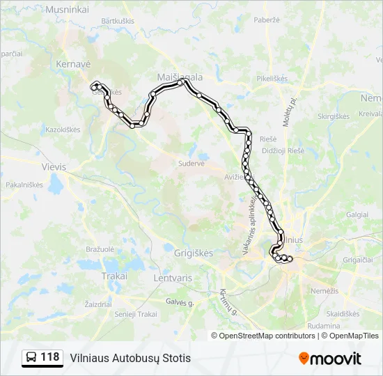 118 Bus Line Map