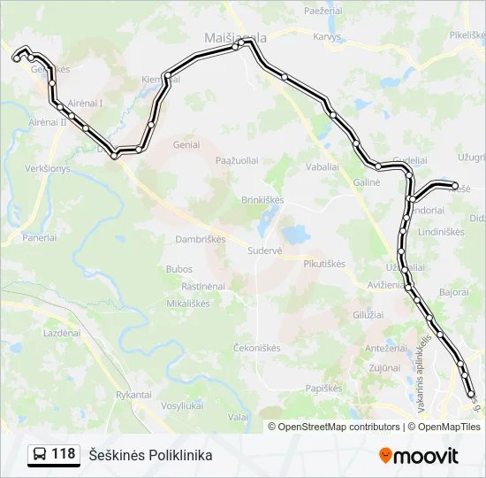 118 Bus Line Map