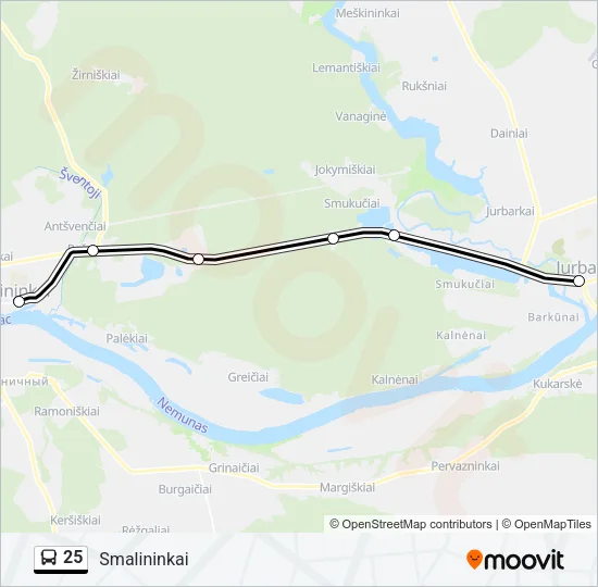 25 Bus Line Map
