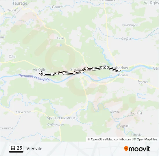 25 Bus Line Map