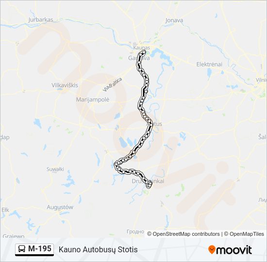 Автобус M-195: карта маршрута