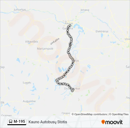 Автобус M-195: карта маршрута