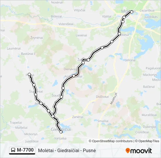 M-7700 Bus Line Map