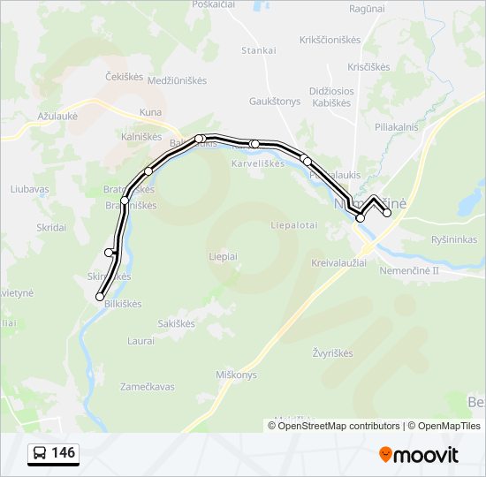 146 bus Line Map