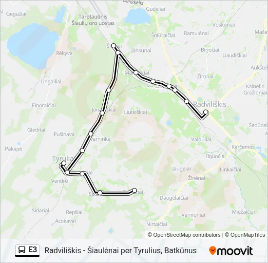 E3 Bus Line Map