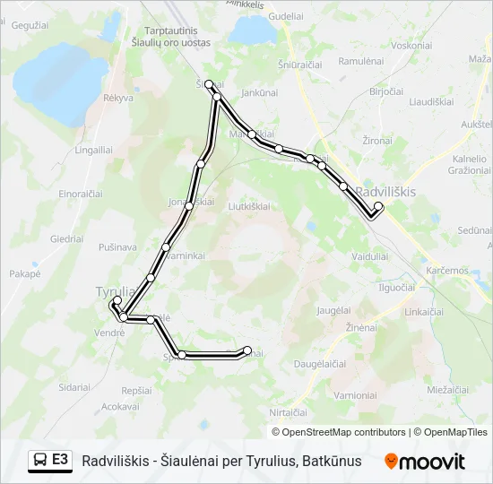 E3 Bus Line Map